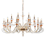 Люстра с 18-ю лампочками и изогнутыми прозрачными элементами из стекла Twisted Glass Candles Chandelier варинант исполнения - 1 | Loft Concept во Владивостоке