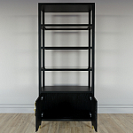 Стеллаж со стеклянными полками Elsa Dreams Black варинант исполнения - 3 | Loft Concept во Владивостоке