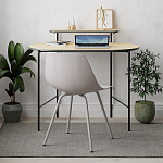 Стол письменный овальной формы с полкой LOUB WORKING TABLE BLACK OAK варинант исполнения - 2 | Loft Concept во Владивостоке