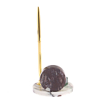 Часы настольные с шариковой металлической ручкой из натурального камня Stone Clock варинант исполнения - 3 | Loft Concept во Владивостоке