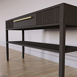 Дизайнерская Консоль с полкой и ящиком Primo Темный орех варинант исполнения - 5 | Loft Concept во Владивостоке