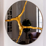 Зеркало кругле с декоративной золотой вставкой Golden Tree варинант исполнения - 4 | Loft Concept во Владивостоке