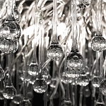 Люстра подвесная с прозрачными стеклянными подвесками в форме капель Диаметр 80 см Droplet Chandelier варинант исполнения - 10 | Loft Concept во Владивостоке