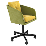 Стул с мягкой обивкой из велюра и подъемно-поворотным механизмом на колесиках Mason Green and Yellow варинант исполнения - 1 | Loft Concept во Владивостоке