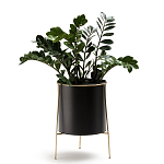 Кашпо из металла и латуни Elegance Elevated Planters черное варинант исполнения - 3 | Loft Concept во Владивостоке