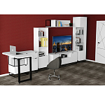 Стеллаж книжный белый с 3-мя открытыми полками и дверкой Strict Lines варинант исполнения - 6 | Loft Concept во Владивостоке