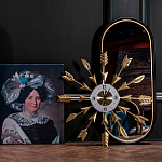 Часы настенные золотые из металла с декором в виде стрел Current Time варинант исполнения - 3 | Loft Concept во Владивостоке