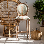 Барный стул из массива бука светло-зеленый с растительным орнаментом Raffael Angel Green Bar stool варинант исполнения - 7 | Loft Concept во Владивостоке