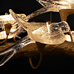 Люстра подвесная с прозрачными стеклянными птичками на ветвях Диаметр 80 см Serip Voa варинант исполнения - 10 | Loft Concept во Владивостоке