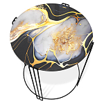 Стол журнальный круглый со столешницей из стекла Gold and Black Marble варинант исполнения - 2 | Loft Concept во Владивостоке
