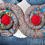 Кукла из одежды и павлопосадских платков Rusalka Blue Jeans варинант исполнения - 3 | Loft Concept во Владивостоке