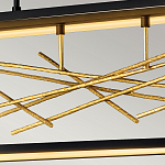 Люстра прямоугольная черного цвета с декором в виде ветвей в золотой отделке Hinkley варинант исполнения - 6 | Loft Concept во Владивостоке