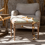 Банкетка из массива бука светло-зеленая с растительным орнаментом Raffael Angel Floral Banquette варинант исполнения - 6 | Loft Concept во Владивостоке