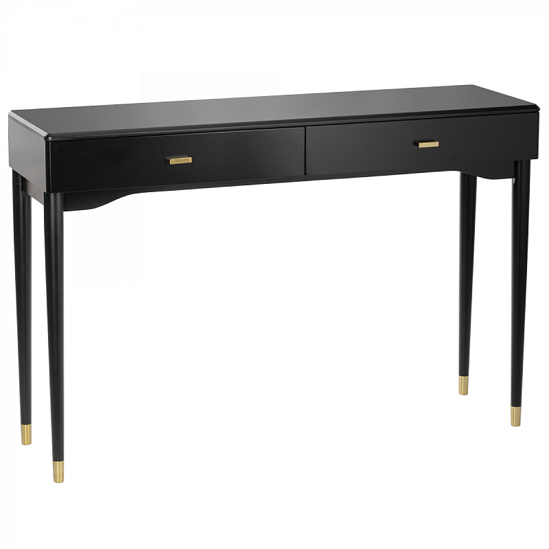 Консоль Console Two Drawers Черный Глянцевое золото Консоль Console Two Drawers Черный Глянцевое золото во Владивостоке | Loft Concept