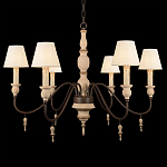 Люстра на металлическом основании с 6-ю белыми тканевыми абажурами Terrain варинант исполнения - 6 | Loft Concept во Владивостоке