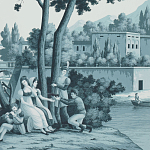 Обои ручная роспись Views of Italy Mare Verde варинант исполнения - 1 | Loft Concept во Владивостоке