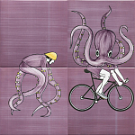 Плитка с узором Осьминог велосипедист варинант исполнения - 2 | Loft Concept во Владивостоке