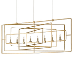 Люстра золотая из пересекающихся прямоугольных элементов Thin Intersecting Rectangles варинант исполнения - 2 | Loft Concept во Владивостоке