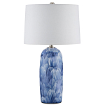 Настольная лампа керамическая с бело-синими мазками Painterly Strokes варинант исполнения - 3 | Loft Concept во Владивостоке