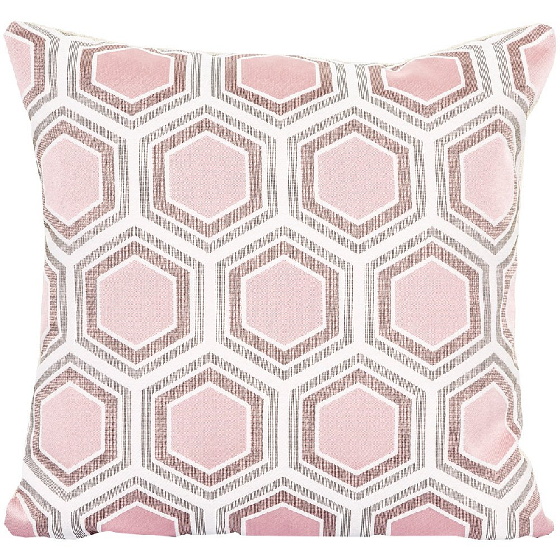 Подушка Hexagon Pink Geometry Белый Розовый пастельный Подушка Hexagon Pink Geometry Белый Розовый пастельный во Владивостоке | Loft Concept