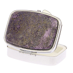 Таблетница карманная прямоугольная с 2-мя отделениями с зеркалом и накладкой из натурального камня Флюорит Silver Stone Pillboxes варинант исполнения - 2 | Loft Concept во Владивостоке
