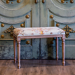 Банкетка из массива бука светло-зеленая с растительным орнаментом Raffael Angel Floral Banquette варинант исполнения - 5 | Loft Concept во Владивостоке