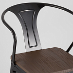 Черный глянцевый стул с сиденьем из натурального дерева TOLIX варинант исполнения - 6 | Loft Concept во Владивостоке