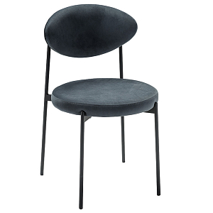 Стул металлический с мягкой спинкой и сиденьем из велюра Alfie Chair