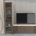 Витрина левая 1-дверная с ящиком и 5-ю белыми полками Harper Line варинант исполнения - 1 | Loft Concept во Владивостоке