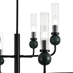 Люстра с 8-ю плафонами в форме стеклянных трубок и мраморных декоративных элементов Montreal варинант исполнения - 5 | Loft Concept во Владивостоке