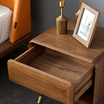 Прикроватная деревянная тумба с ящиком и нишей для хранения Moon Walnut Furniture варинант исполнения - 2 | Loft Concept во Владивостоке