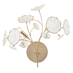 Бра с белыми лепестками из керамики и прозрачными хрустальными цветками Wintery flovers варинант исполнения - 1 | Loft Concept во Владивостоке