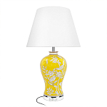 Настольная лампа желтая с изображением белых птиц Flight Among Acacia варинант исполнения - 1 | Loft Concept во Владивостоке