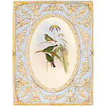 Декоративный постер с изображением птиц в раме с рельефным растительным узором Blooming Birds Poster варинант исполнения - 12 | Loft Concept во Владивостоке