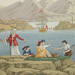 Обои ручная роспись Views of Italy Olive варинант исполнения - 2 | Loft Concept во Владивостоке