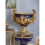 Чаша темно-синего цвета с фигурками ангелов и рельефным декором Eden Garden porcelain and bronze варинант исполнения - 6 | Loft Concept во Владивостоке