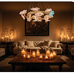 Люстра круглая на золотом каркасе с цветочным декором Miscellaneous herbs варинант исполнения - 7 | Loft Concept во Владивостоке