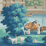 Обои ручная роспись Monuments of Paris Jacquemart on scenic paper варинант исполнения - 2 | Loft Concept во Владивостоке