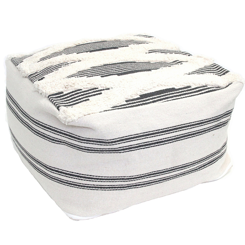 Пуф Black and White Stripe Черный Белый Пуф Black and White Stripe Черный Белый во Владивостоке | Loft Concept