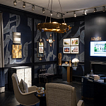 Обои ручная роспись в стиле Арт-деко Symphony Colourway SC-104 on Kyanite silk dupion варинант исполнения - 2 | Loft Concept во Владивостоке