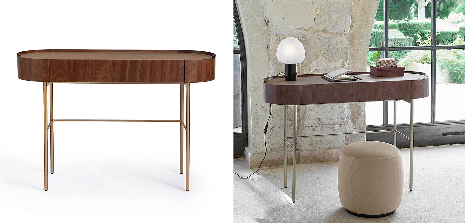 Стол-консоль Walnut and Leather Стол-консоль Walnut and Leather - Loft-Concept во Владивостоке