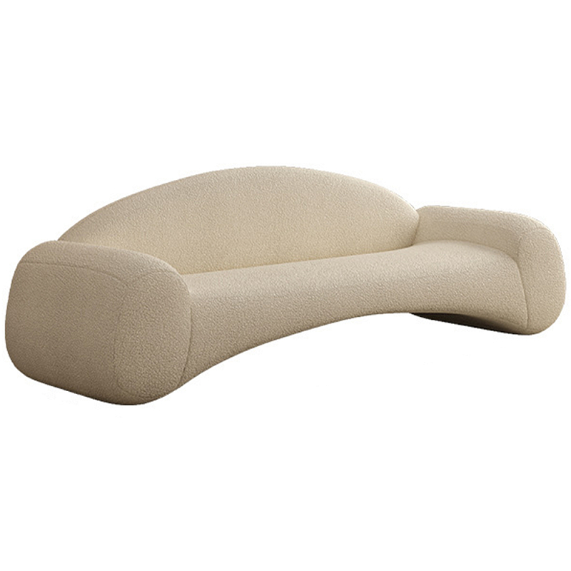 Диван с обивкой из букле Lane Boucle Sofa Молочный Диван с обивкой из букле Lane Boucle Sofa Молочный во Владивостоке | Loft Concept