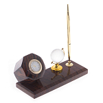 Настольный письменный набор с глобусом и ручкой из натурального обсидиана World Globe варинант исполнения - 2 | Loft Concept во Владивостоке