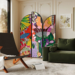 Ширма цветочный принт Colored Partition варинант исполнения - 3 | Loft Concept во Владивостоке