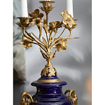 Подсвечник из темно-синего фарфора с бронзовыми элементами и цветами Eden Garden варинант исполнения - 5 | Loft Concept во Владивостоке