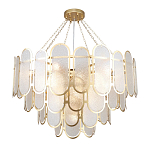 Люстра с многослойным эффектом из овальных элементов из непрозрачного стекла Conformation варинант исполнения - 4 | Loft Concept во Владивостоке