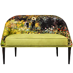 Диван двухместный из натурального бука с цветочным принтом Impressionism in Art варинант исполнения - 1 | Loft Concept во Владивостоке