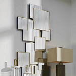 Золотое зеркальное панно из зеркальных квадратов Overlapping варинант исполнения - 2 | Loft Concept во Владивостоке