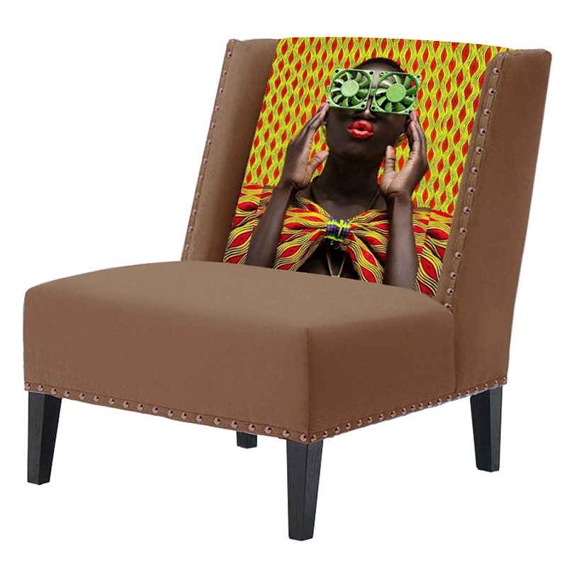 FUN Armchair Disco Beige Дизайнерское кресло с цветным принтом Бежевый FUN Armchair Disco Beige Дизайнерское кресло с цветным принтом Бежевый во Владивостоке | Loft Concept