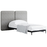 Кровать с большим мягким изголовьем Unity Grey Bed варинант исполнения - 8 | Loft Concept во Владивостоке